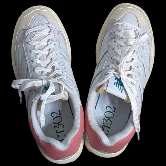 New Balance Chunky White & Pink Leather CT 302 Sneakers 10.5 W 9 M 42.5 Euro - Picture 2 of 16